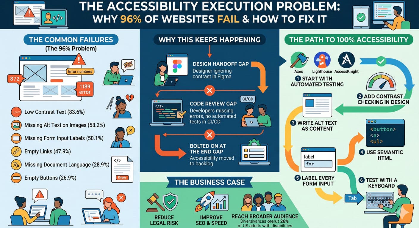 Diagram on how to achieve great accessibility results