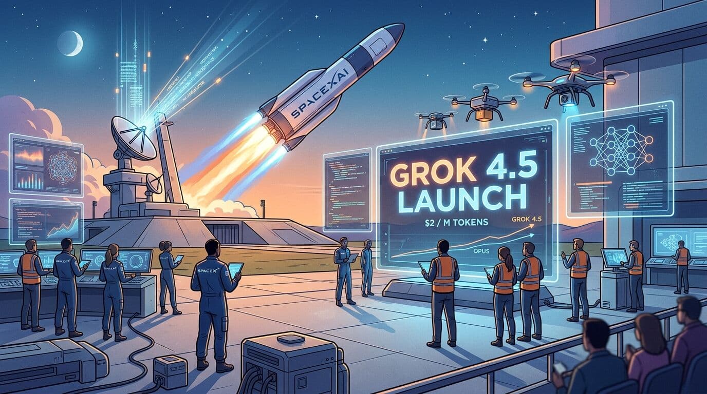 SpaceXAI Launches Grok 4.5 at $2/M Tokens, Targeting Anthropic Opus